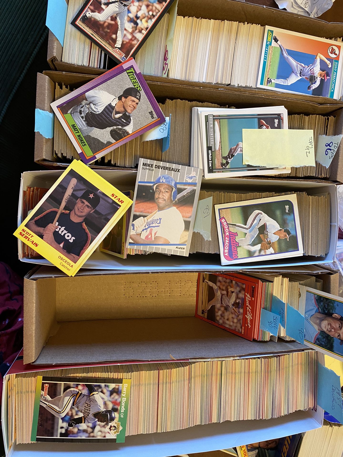 Baseball Cards Grouped By Year