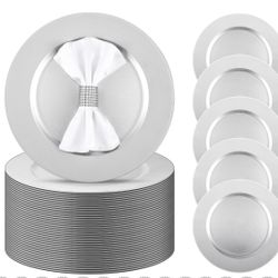 50 Silver Charger Plates