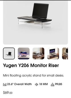 Laptop or monitor riser stand for desk