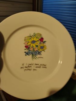 Decorative Ceramic Plate with Floral Design