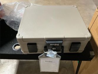 FireKing SureSeal 1-Hour Fire-Resistant and Waterproof Chest, 0.38 cu ft, 19.9W x 17D x 7.3H, Taupe