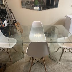 Glass table & chairs
