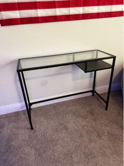 Metal and glass table