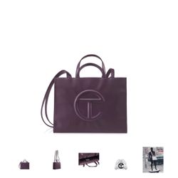 Brand NEW TELFAR Medium Shopping bag In PLUM (Sold Out)