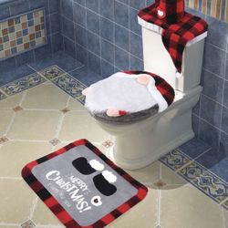 New Gnome Christmas Toilet, Bathroom Decoration Set. Fun Gift!