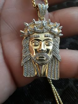Jesus Pendant With 24 inch gold chain