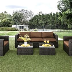 Olina - 5 Pc. Patio Set - Brown