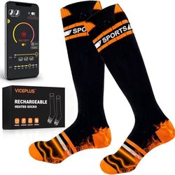 Heated Socks for Men Women Electric Heated Socks 5000mAh Rechargeable Battery Heated Ski Socks APP Control Washable Heated Sox Heating Socks Thermal S