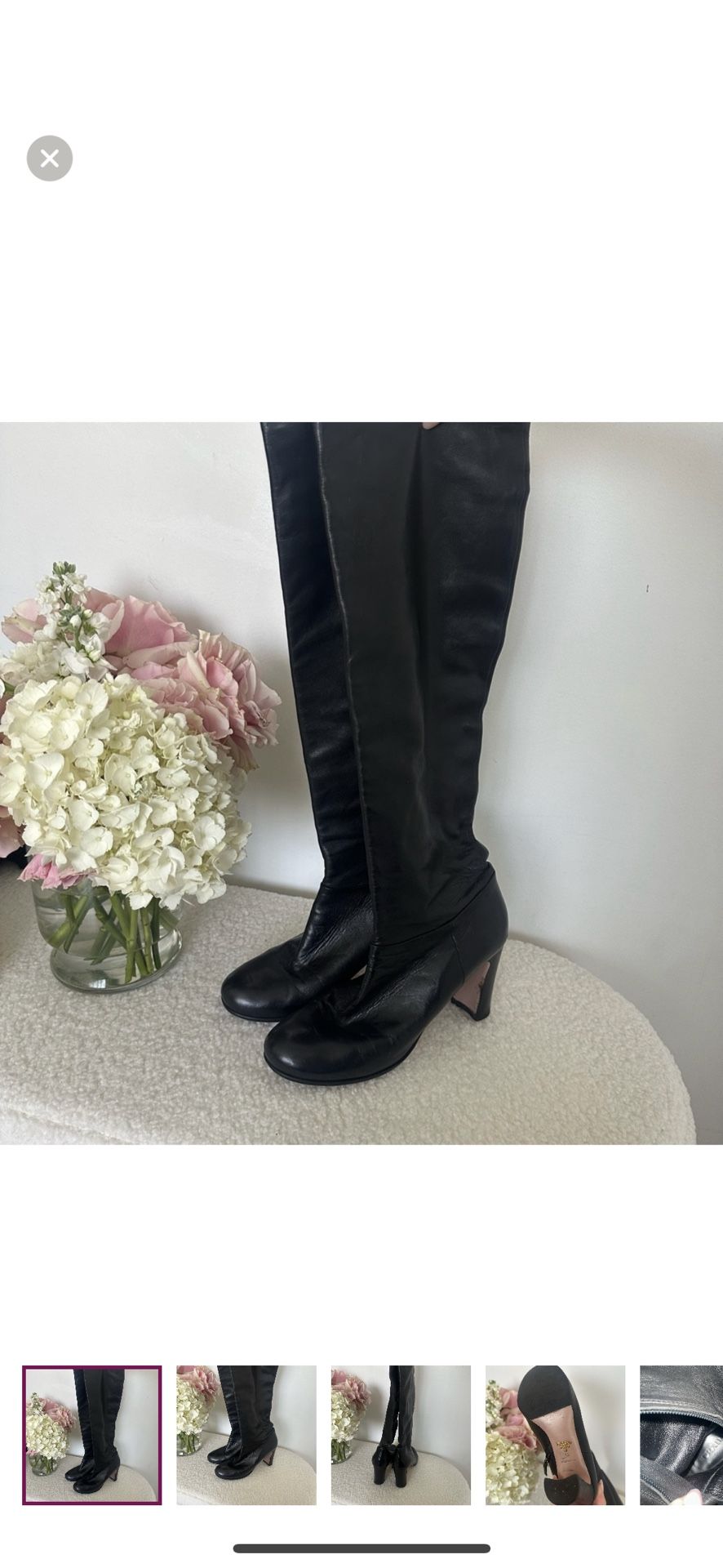 Prada, knee high leather boots