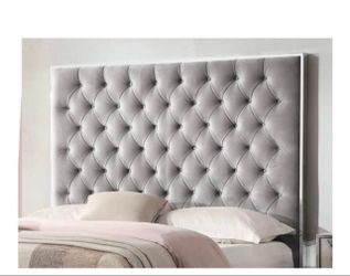 Gray queen bed frame