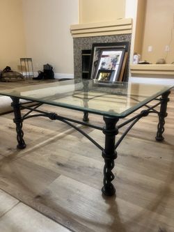 Vintage Glass Coffee Table and End Table
