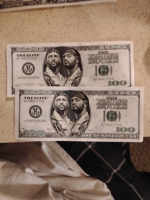 AEW WRESTLING MONEY THE YOUNG BUCKS