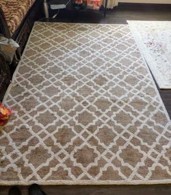 SAFAVIEH Amherst Collection Area Rug - 9' x 12', Wheat & Beige, Moroccan Trellis Design, Non-Shedding & Easy Care, Ideal for High Traffic Areas in Liv