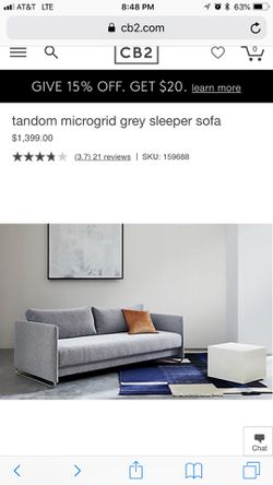 Cb2 Tandom Sleeper Sofa In Blue For