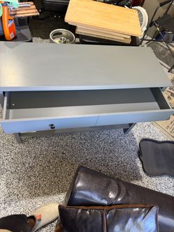 gray console or entryway table