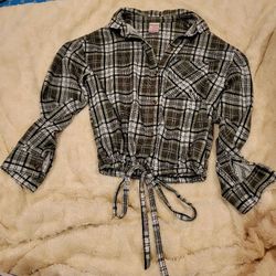 Olive Green Flannel Shirt - Ages 14/16