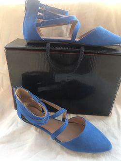 Womens Shoes Bamboo” Royal Blue Flats size 7, Suede