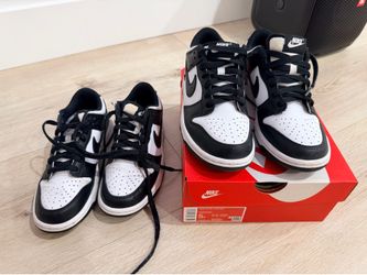 Nike dunk low black white panda 5y  6.5-7 women  37.5