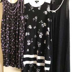 (3) Vera Wang XL Sleeveless Nightgowns