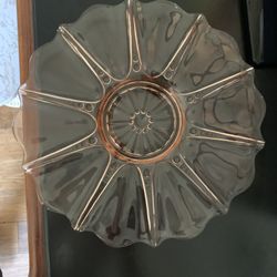 Vintage Anchor Hopkins Pearl Pink Depression Glass Serving Plate – 13” Elegant Collectible depressio