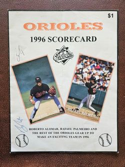 1996 Baltimore Orioles Spring Training Scorecard with Billy Ripken signature