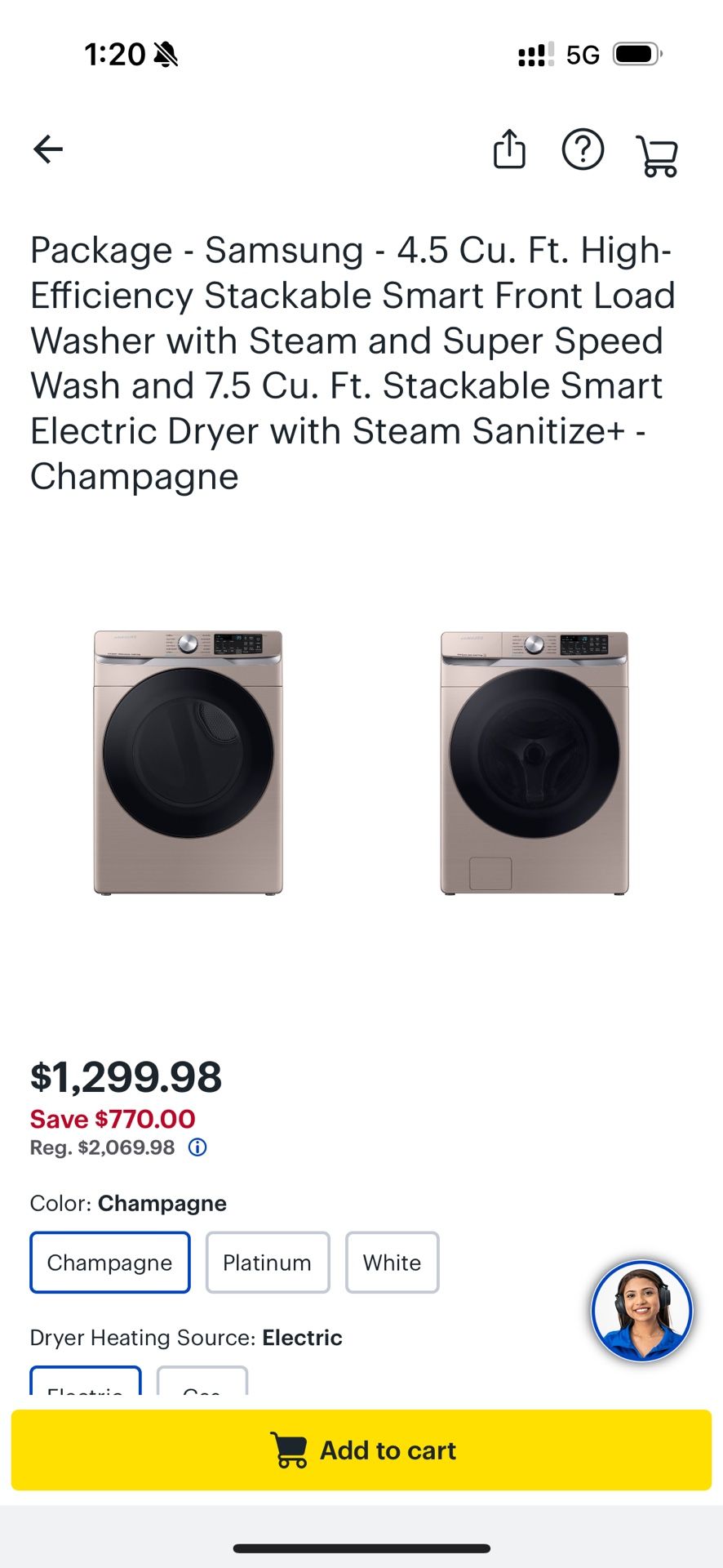 Washer & Dryer Set With A Fridge