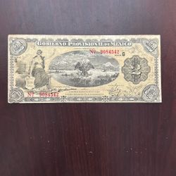 Old 1914 Mexican Currency