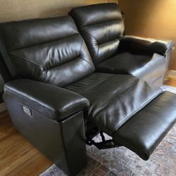Gray Leather Recliner Couch
