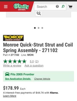 Monroe Struts PAIR / Nissan Frontier 2005-2021