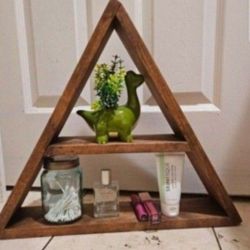Wood triangle shelf
