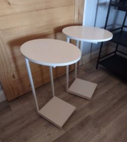 Brand New in box wood and metal table set of two