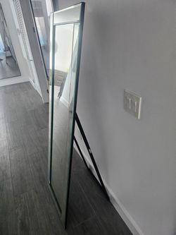 Full-Length Standing Mirror with Dark Frame