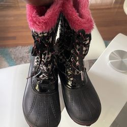 Girls Winter Fur Isolated Water Resistance Boots 