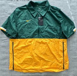 Nike Half-Zip Lightweight Golf Wind Jacket Mens GREEN/GOLD