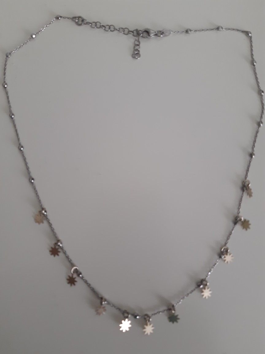 925 STERLING SILVER NECKLACE, With Gold Color Starts 
