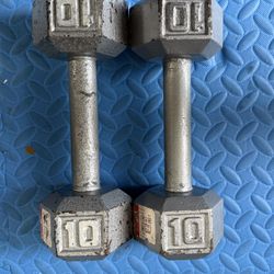 Pair Of 10 Lbs Dumbbells 