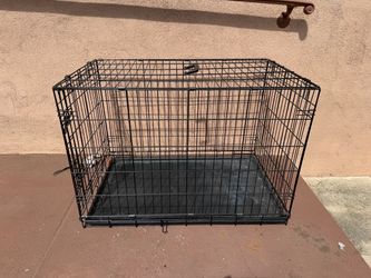 Black Wire Folding Dog Crate with Tray  3 feet wide  22” side 2 feet high