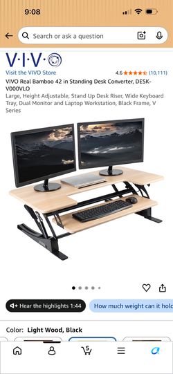 VIVO Adjustable Stand Up Desk