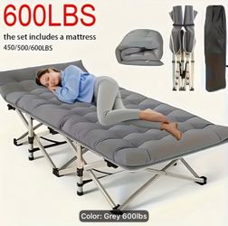 New! 75 inch extra large Portable bed with extra comfy mattress - holds 600 lbs