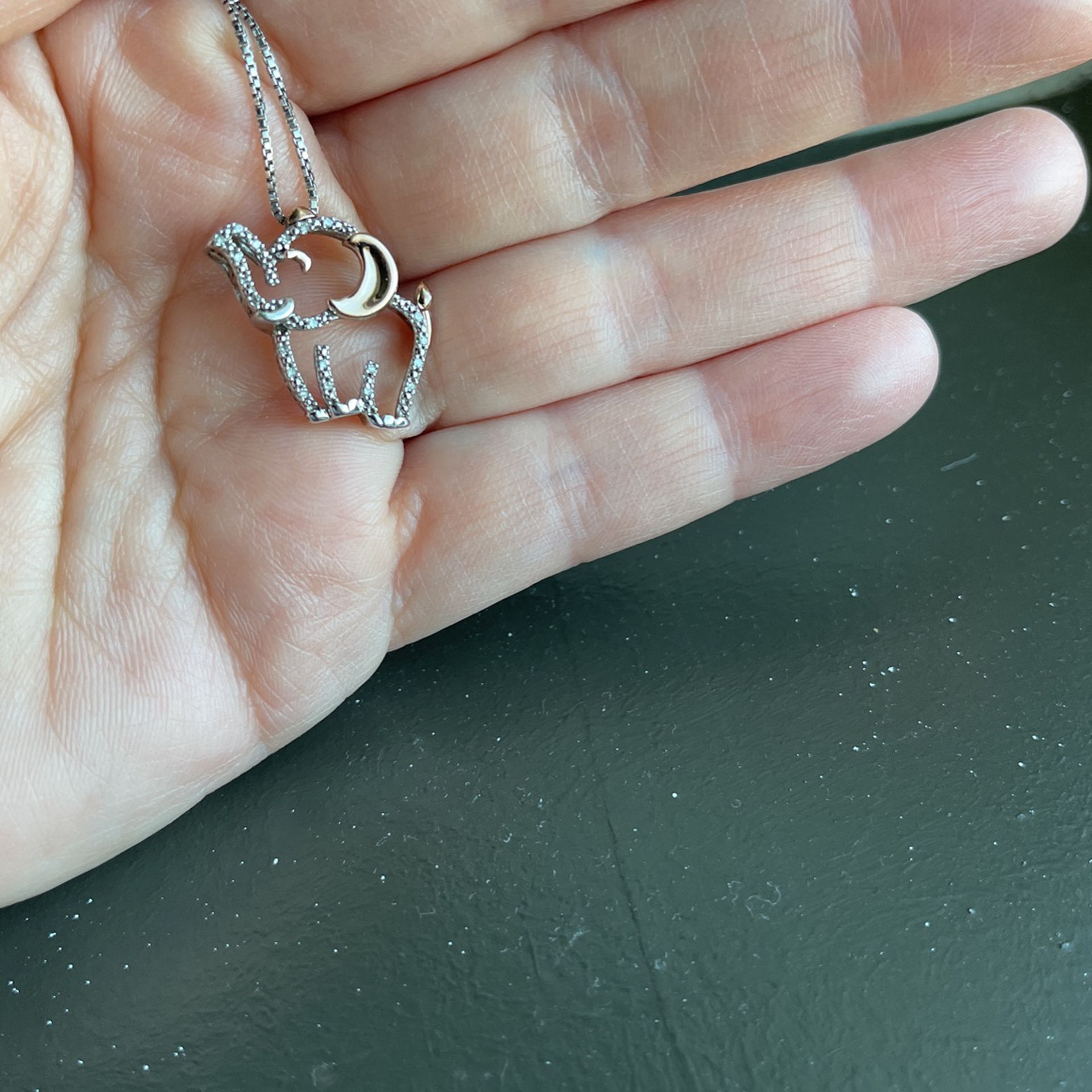 14k Silver And Rose Gold Elephant