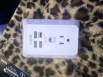 LVETEK 5 outlet surge protector wall charger