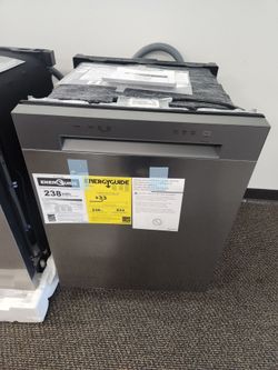 24 in. Stainless Look Front Control 52 dBA Dishwasher with Stainless Steel Tub and SenseClean
