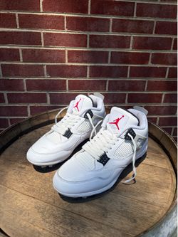 Jordan 4 Retro White Cement Football Cleats