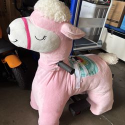 Electric Alpaca Ride-On Toy, 6V Powered Animal Ride with Wheels