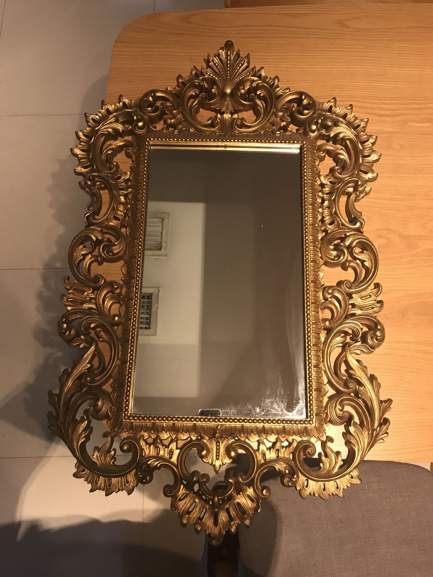 Small Wall Mirror Ornate Gold