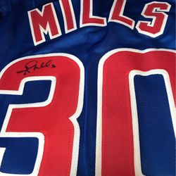 Alec Mills Signed Career Highlight Stat Jersey (Beckett)