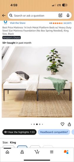 New 14 in king bed frame