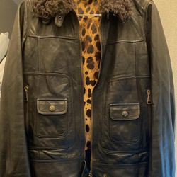 Dolce & Gabbana Aviator Leather Jacket – XS – Lambskin & Fur 