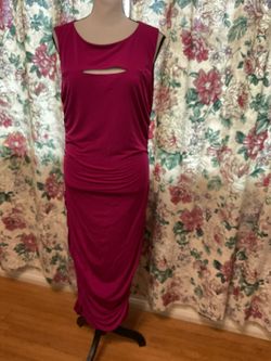 #266-Dark Pink Long Dress. Brand Name: Bold Elements. Size Large.