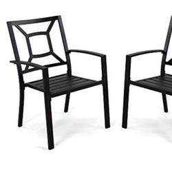 Set of 2 Patio Metal Chairs 
